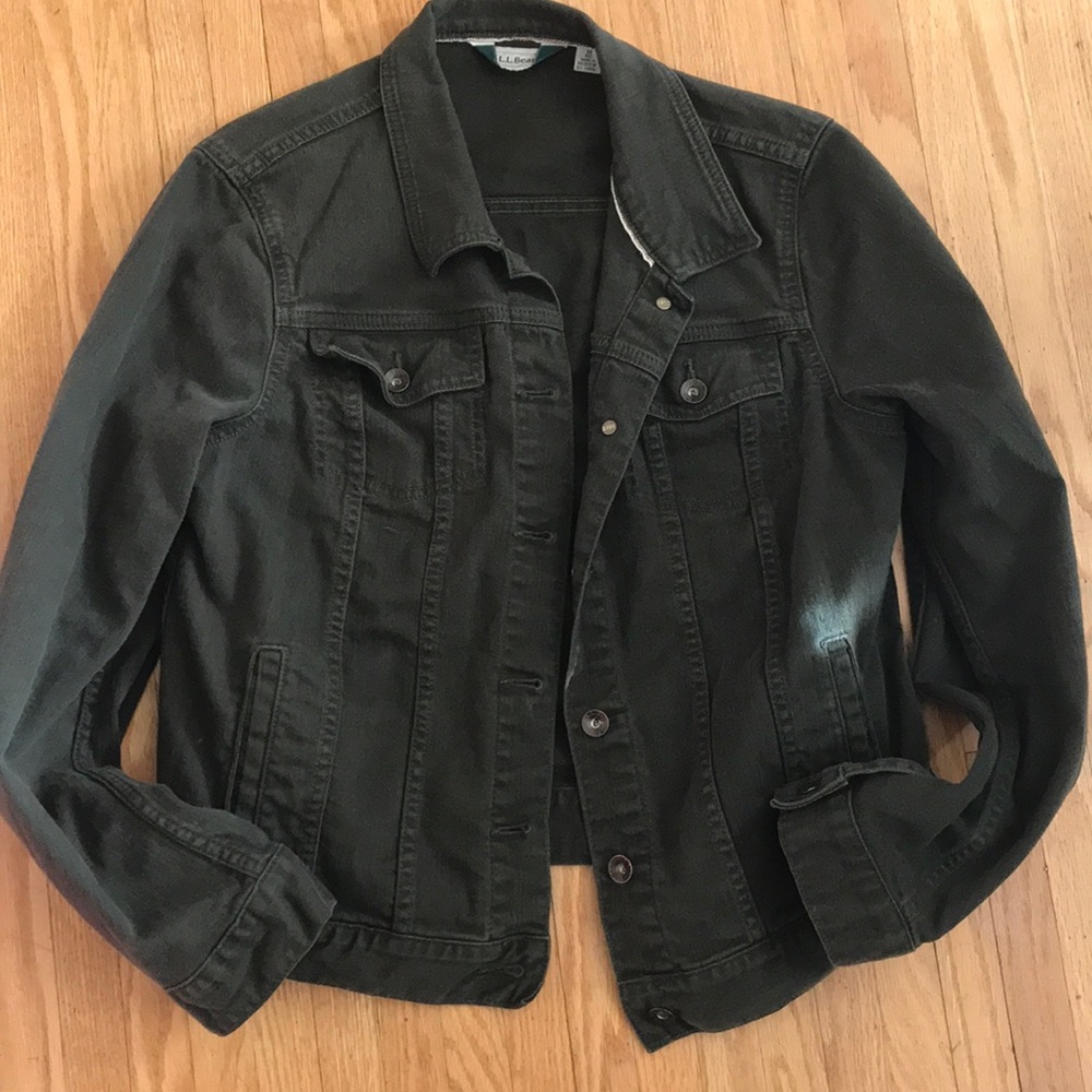 L.L. Bean dark olive denim jacket
